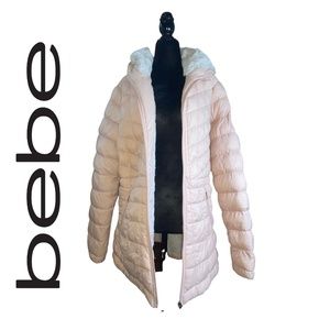 Bebe Pink Puffer Parka Coat